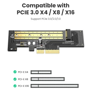 مبدل M.2 M-Key+M.2 B-Key به PCle 3.0 4X یوگرین مدل CM302-70504