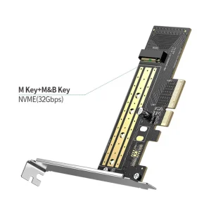 مبدل M.2 M-Key+M.2 B-Key به PCle 3.0 4X یوگرین مدل CM302-70504