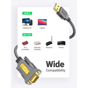 کابل USB.2 به DB9-RS232 یوگرین مدل CR104-20210 طول 1 متر