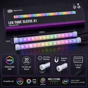 روکش نورپردازی لوله های خنک کننده مایع کولرمستر مدل LED Tube Sleeve A1