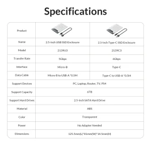 قاب هارددیسک اکسترنال  2.5 اینچی USB 3.0 اوریکو مدل 2139U3-V1