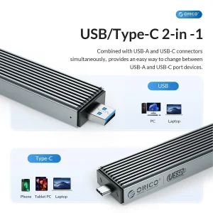 قاب M.2 NVMe/NGFF(SATA) SSD اوریکو مدل M2PJK-C3