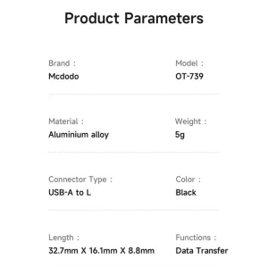 مبدل USB-A به لایتنینگ مک‌دودو مدل OT-739