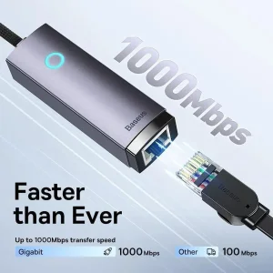 مبدل usb-c به LAN باسئوس مدل WKQX000301
