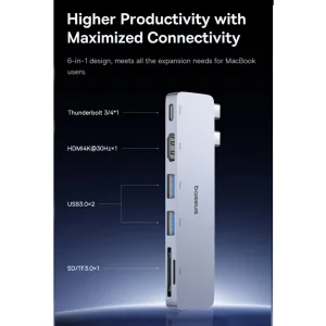 هاب 6 پورت USB-C بیسوس مدل BS-OH182
