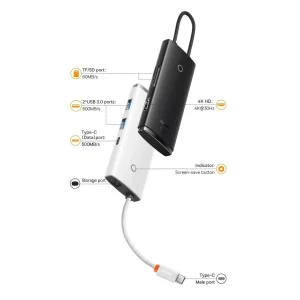 هاب 6 پورت USB-C باسئوس مدل BS-OH019