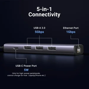هاب 5 پورت یوگرین مدل CM475-60554