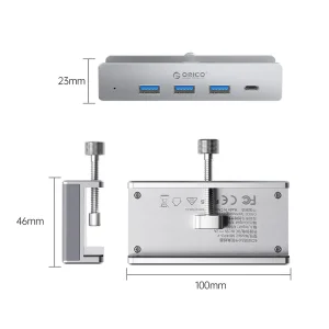 هاب 5 پورت USB-C اوریکو مدل MH4PC-10-SV