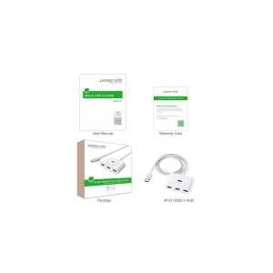 هاب چهار پورت USB 3.0 یوگرین مدل UG-20283 طول 1 متر