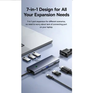 هاب 7 پورت USB-C باسئوس مدل BS-OH160
