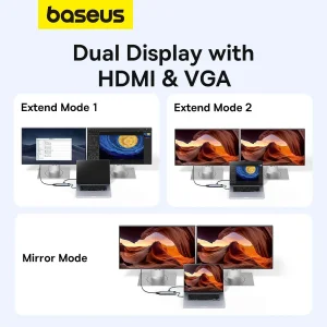 هاب 11 پورت USB-C بیسوس مدل Clarity 4K@60HZ