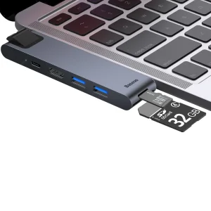 هاب 7 پورت USB-C باسئوس مدل CAHUB-L0G