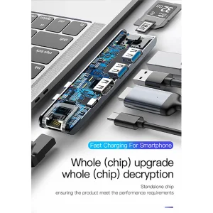 هاب 7 پورت USB-C باسئوس مدل CAHUB-L0G