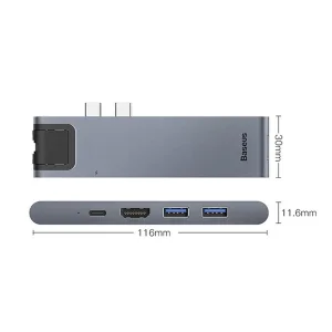 هاب 7 پورت USB-C باسئوس مدل CAHUB-L0G