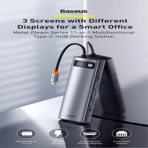 هاب 11 پورت باسئوس مدل METAL GLEAM SERIES Multifunctional