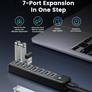 هاب 7 پورت USB-C اوریکو مدل PW7U-C3-015
