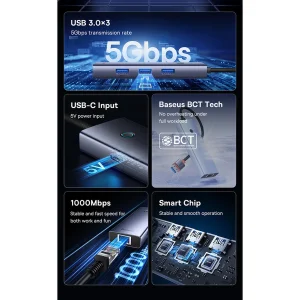 هاب 4 پورت USB 3.0 بیسوس مدل BS-OH109
