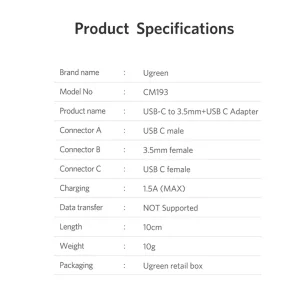 هاب 2 پورت usb-C یوگرین مدل CM193-50596