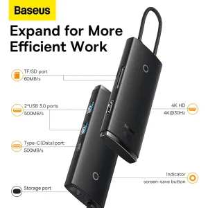 هاب 6 پورت usb-c باسئوس مدل WKQX050001