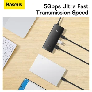 هاب 6 پورت usb-c باسئوس مدل WKQX050001