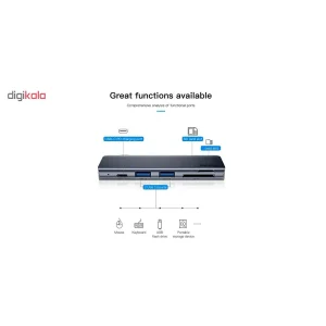 هاب 5 پورت USB-C باسئوس مدل UCN3266