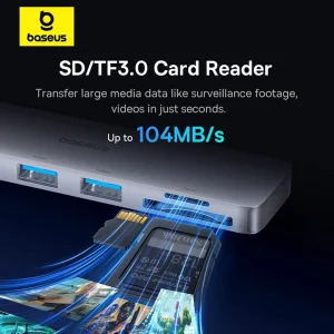 هاب 6 پورت USB-C بیسوس مدل  BS-OH179 Direct Link Type