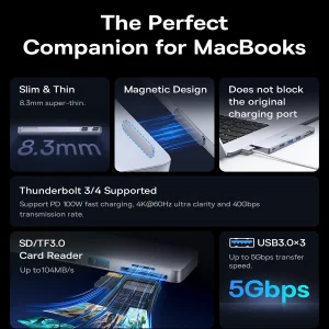 هاب 6 پورت USB-C بیسوس مدل  BS-OH179 Direct Link Type
