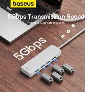 هاب 4 پورت USB 3.0 باسئوس مدل BS-OH080 15cm