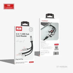 هاب 4 پورت USB و کارت خوان ارلدام مدل HUB16A