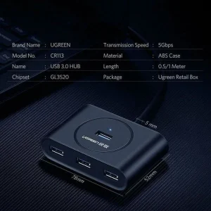 هاب 4 پورت USB3.0 یوگرین مدل UG-20290