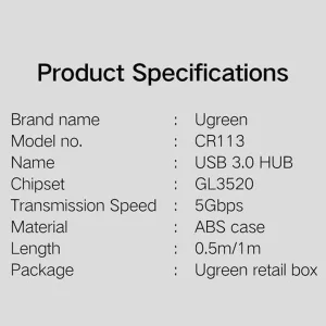 هاب 4 پورت USB3.0 یوگرین مدل UG-20290