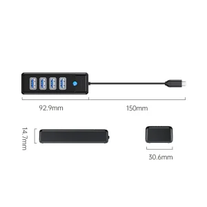 هاب 4 پورت USB -C اوریکو مدل PW4U-C3