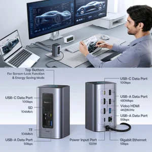 هاب 12 پورت USB-C بیسوس مدل BS-OH198