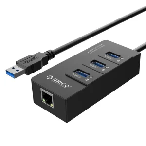 هاب 3 پورت USB 3.0 اوریکو مدل HR01-U3 همراه با پورت RJ45