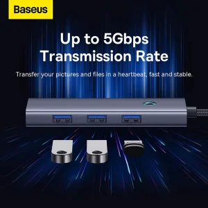 هاب 5 پورت USB-C بیسوس مدل UltraJoy Series HDMI-4K 30Hz Clarity BS-OH110