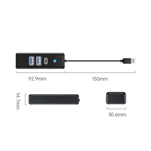 هاب 3 پورت USB3.0 اوریکو مدل PWC2U-U3