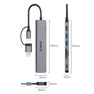 هاب 8 پورت USB-C اوریکو مدل YSA8-U3