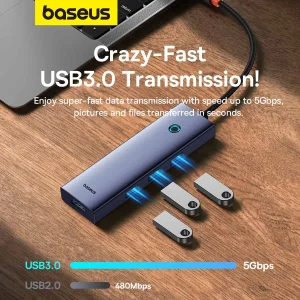 هاب 5 پورت USB-C بیسوس مدل UltraJoy Series BS-OH149