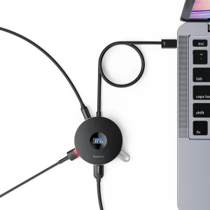 هاب 5 پورت USB باسئوس مدل AIRJOY Round Box CAHUB-U01