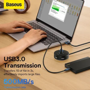 هاب 5 پورت USB باسئوس مدل AIRJOY Round Box CAHUB-U01