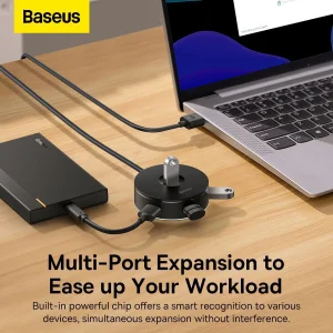 هاب 5 پورت USB باسئوس مدل AIRJOY Round Box CAHUB-U01