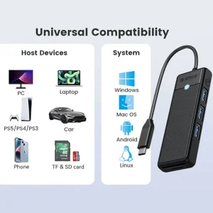 هاب 3 پورت USB-C اوریکو مدل PAPW3AT-C3-10
