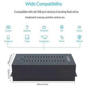هاب USB صنعتی 30 پورت اوریکو مدل IH30P
