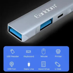 هاب 2 پورت لایتنینگ ارلدام مدل HUB11
