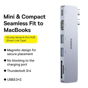هاب 6 پورت USB-C بیسوس مدل  UltraJoy Series BS-OH182
