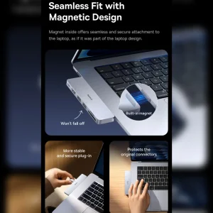 هاب 6 پورت USB-C بیسوس مدل  UltraJoy Series BS-OH182