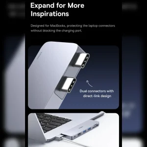 هاب 6 پورت USB-C بیسوس مدل  UltraJoy Series BS-OH182
