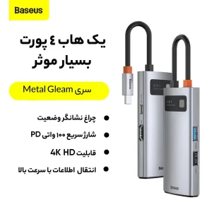 هاب 4 پورت USB-C باسئوس CAHUB-CY0G