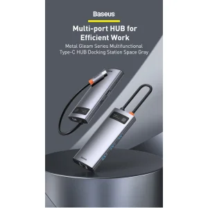 هاب 8 پورت USB-C باسئوس مدل CAHUB-CV0G
