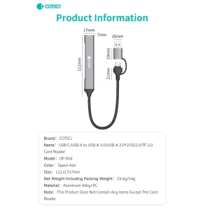 هاب 5 پورت USB/USB-C کوتتسی مدل OF-004